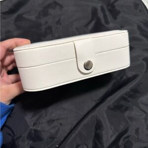 White Jewelry Travel Box with Snap Closure